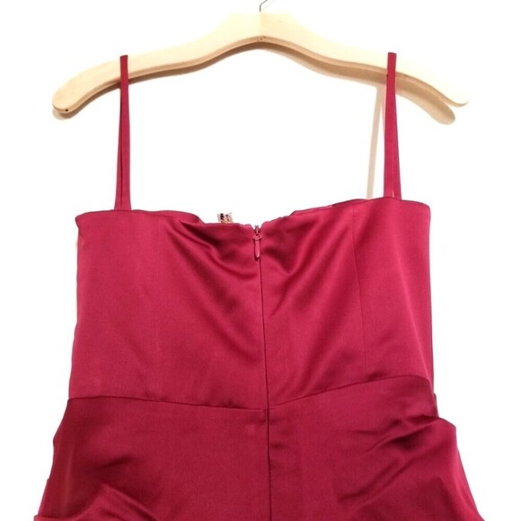 NWT House of CB Flora Wine Satin Pleated Corset Bustier Midi Dress Small Prom - Picture 10 of 12